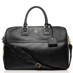 Tory Burch Leather Weekender Bag.